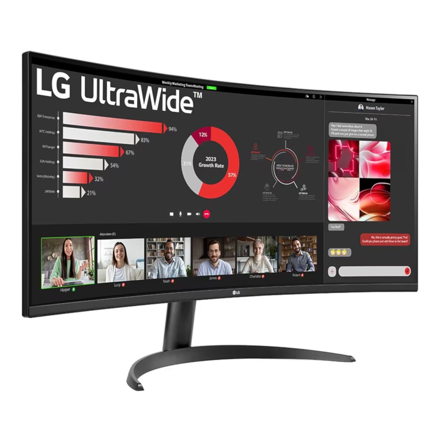 LG UltraWide 34" QHD VA Curved Monitor 100Hz - view 3