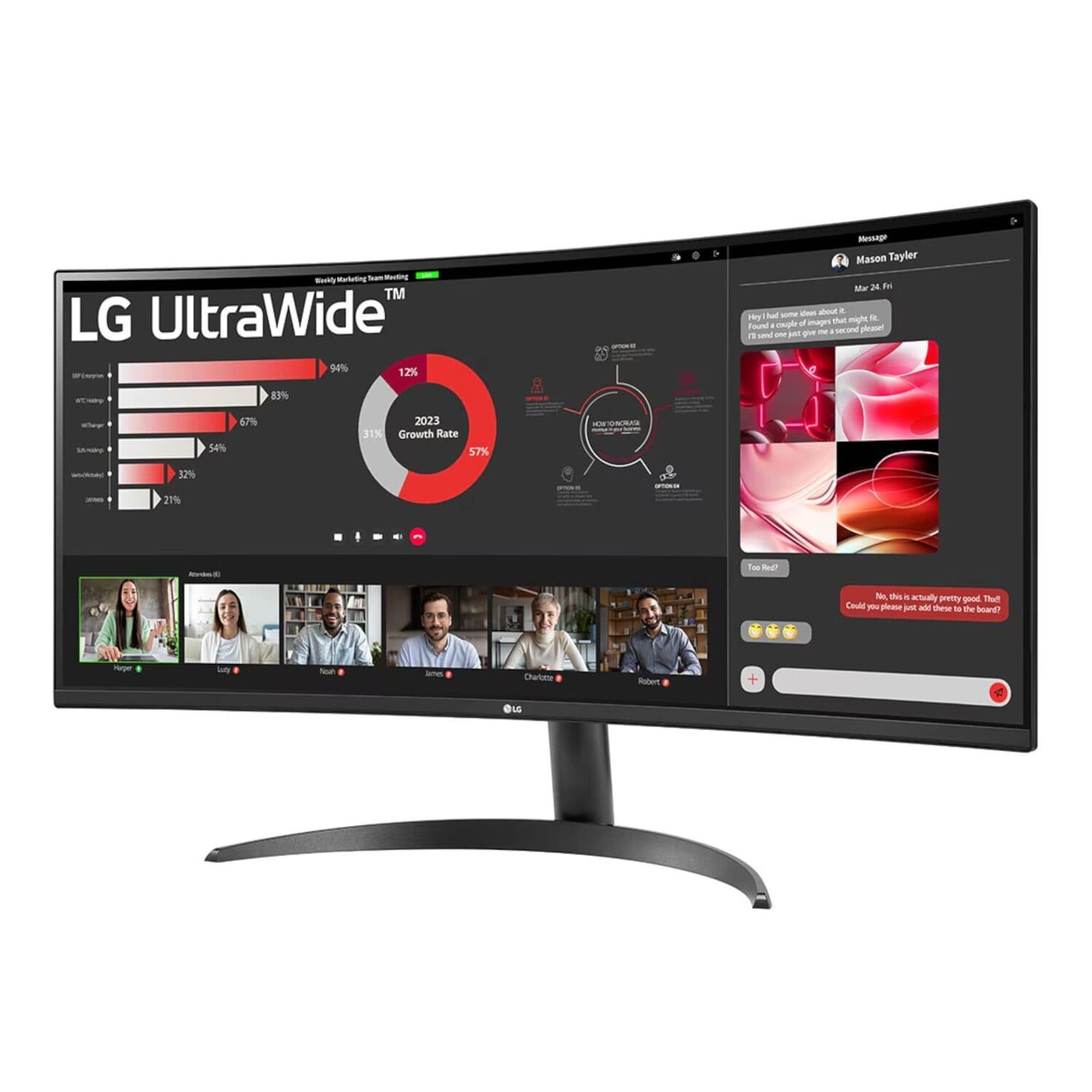 LG UltraWide 34" QHD VA Curved Monitor 100Hz - view 2