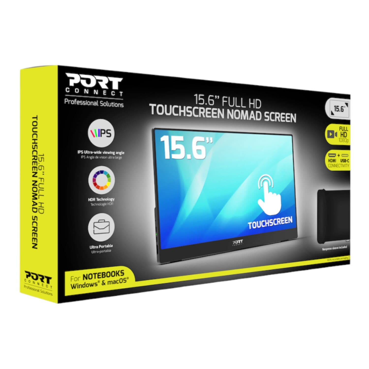 Port Connect 15.6" Full HD Touchscreen Portable Monitor - view 6