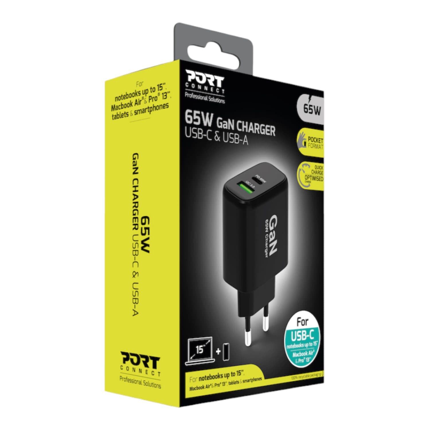 Port Connect 65W GaN Type-C and USB-A Fast Charger - view 7