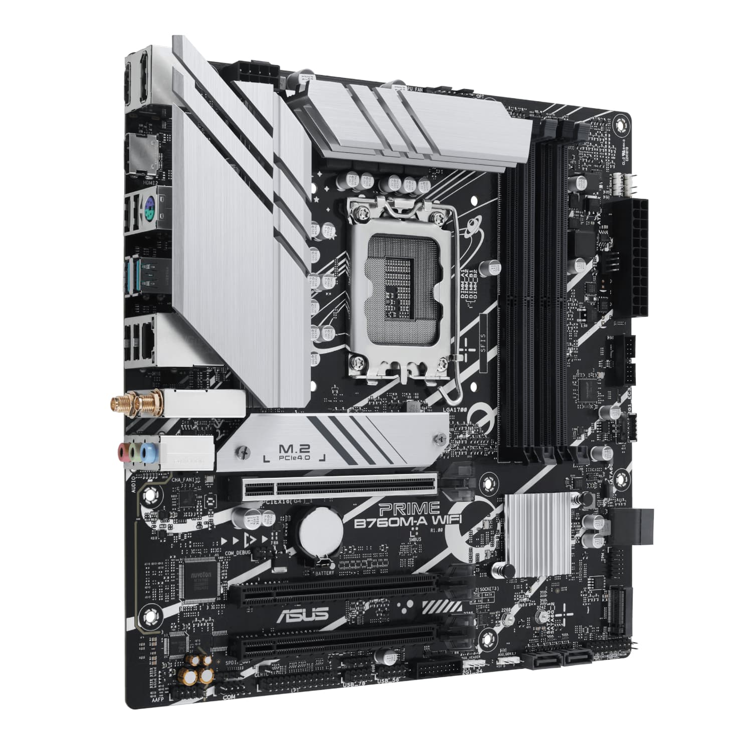 Asus PRIME B760M-A WIFI Intel LGA1700 M-ATX Motherboard - view 3