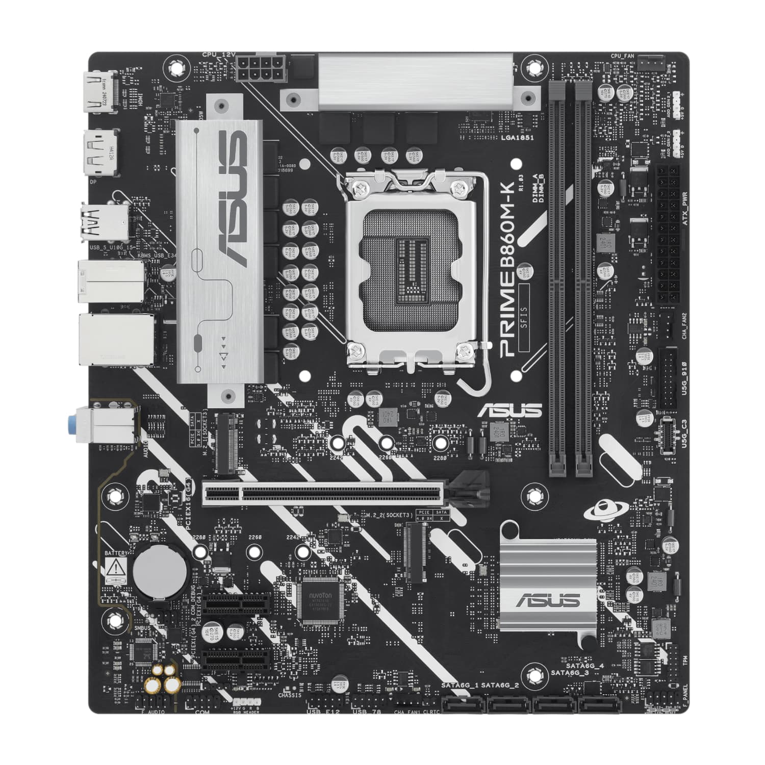 Asus PRIME B860M-K Intel LGA1851 M-ATX Motherboard - view 2