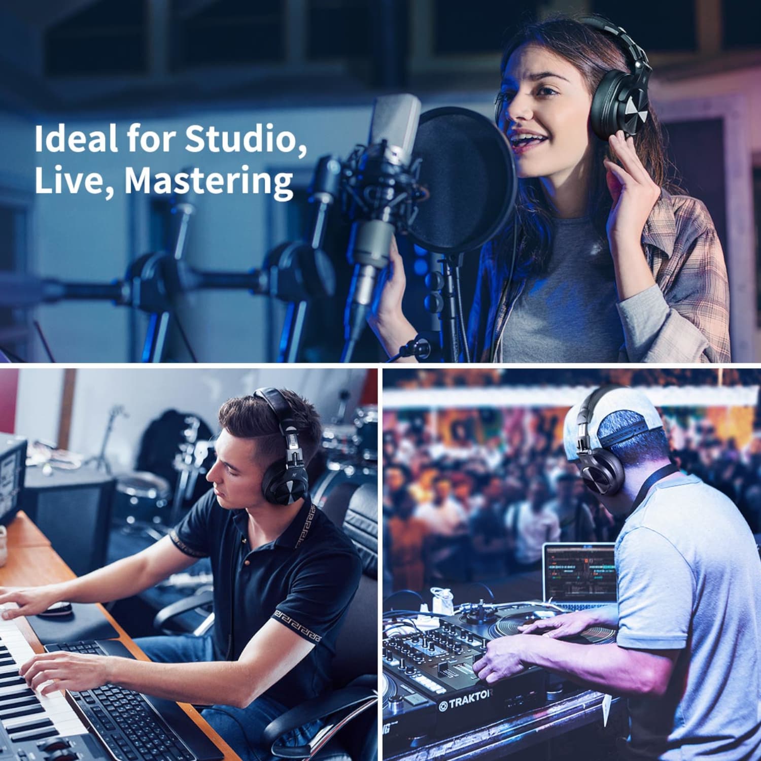 Oneodio Pro A71 Wired Headphones - Black - view 3