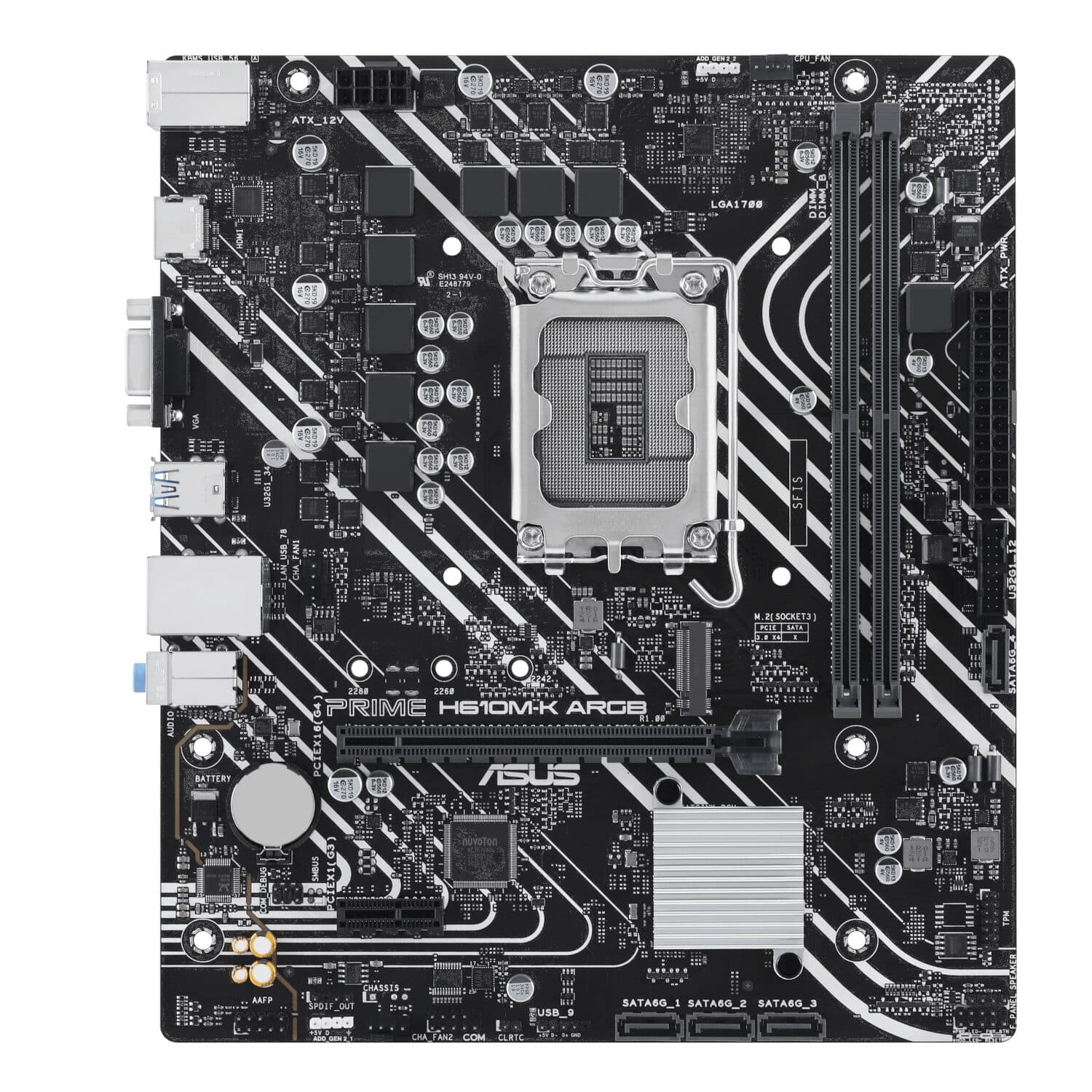 Asus PRIME H610M-R DDR5 LGA1700 Micro-ATX Motherboard - view 2
