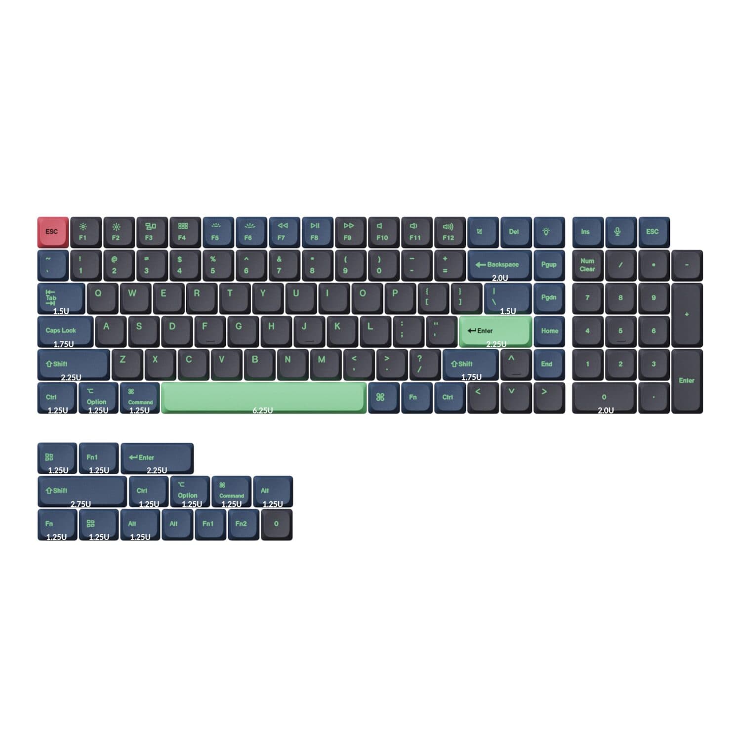 Keychron Low Profile Dye-Sub PBT LSA Full Set Keycap Set – Hacker Edition (133 Keys, PBT, Low Profile) - view 2