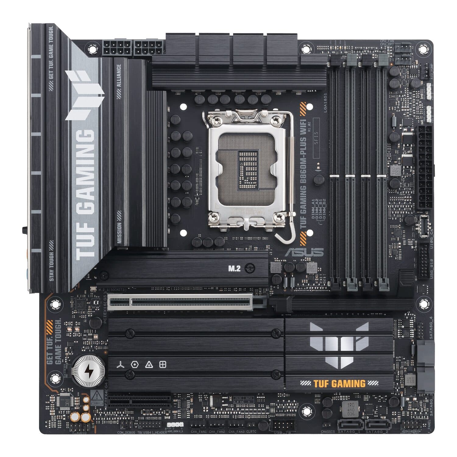 Asus TUF Gaming B860M-Plus Wi-Fi M-ATX Motherboard – Intel LGA1851, DDR5, PCIe 5.0. Wi-Fi 7 - view 2