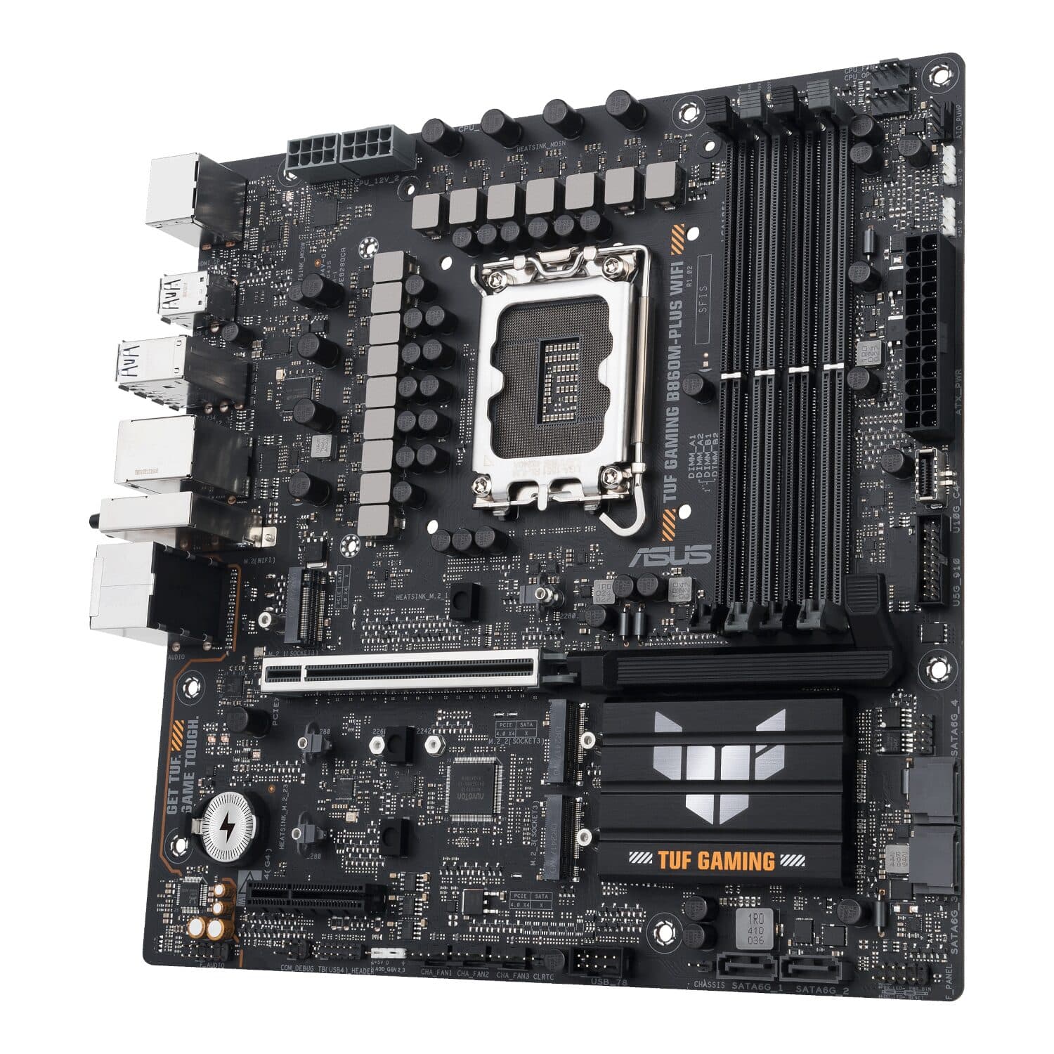 Asus TUF Gaming B860M-Plus Wi-Fi M-ATX Motherboard – Intel LGA1851, DDR5, PCIe 5.0. Wi-Fi 7 - view 3