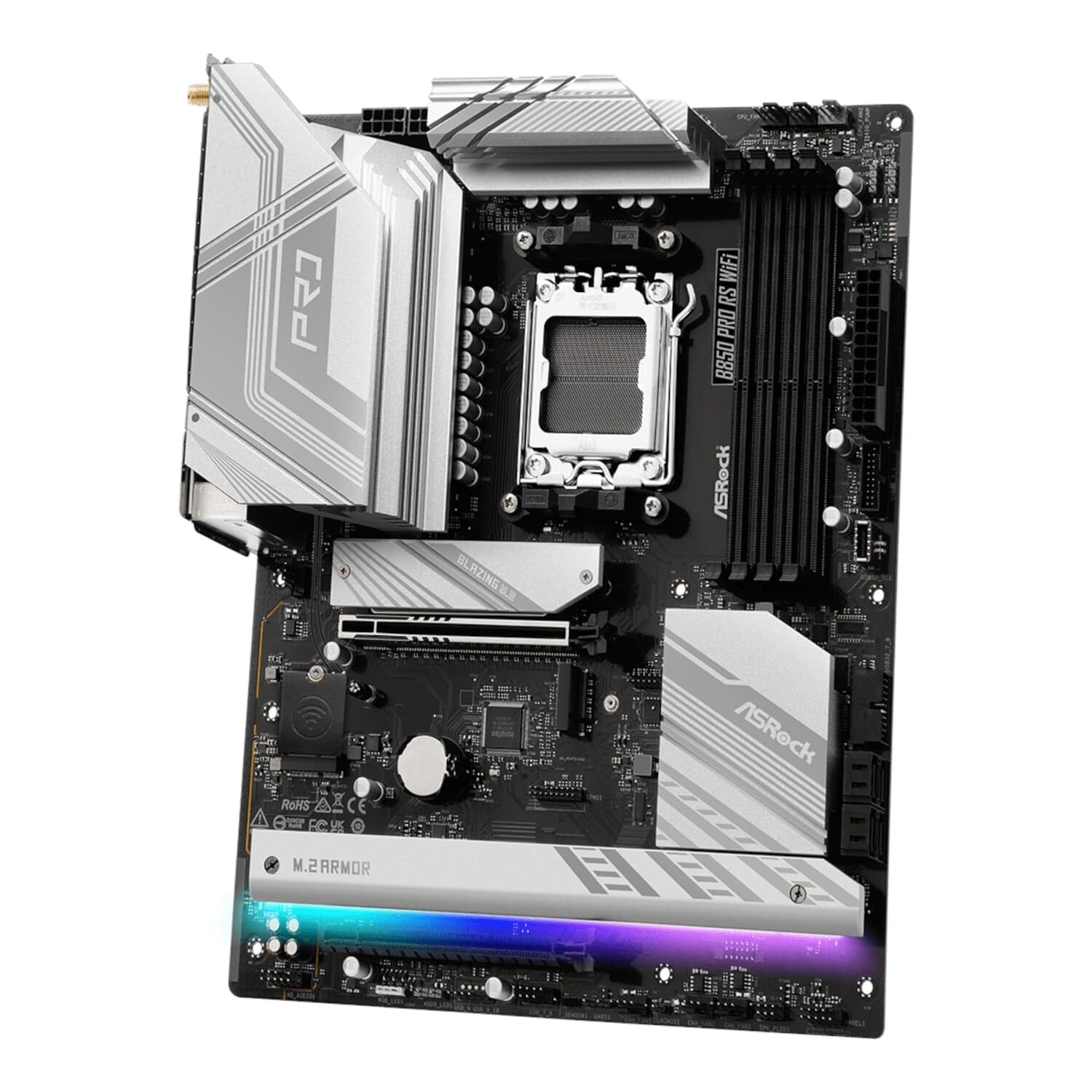 ASRock B850 Pro RS Wi-Fi ATX Motherboard (AMD AM5, DDR5, PCIe 5.0) - view 4