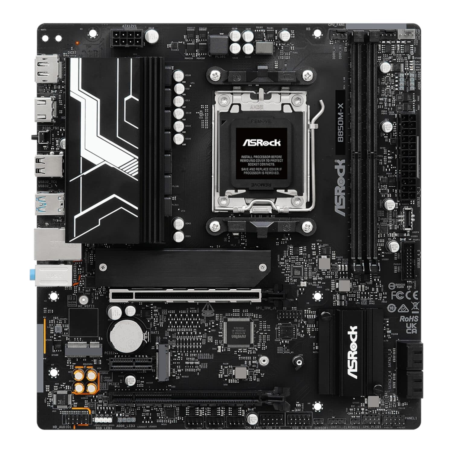 ASRock B850M-X WiFi AM5 Micro ATX Motherboard (DDR5, PCIe 5.0, Wi-Fi 6E) - view 2