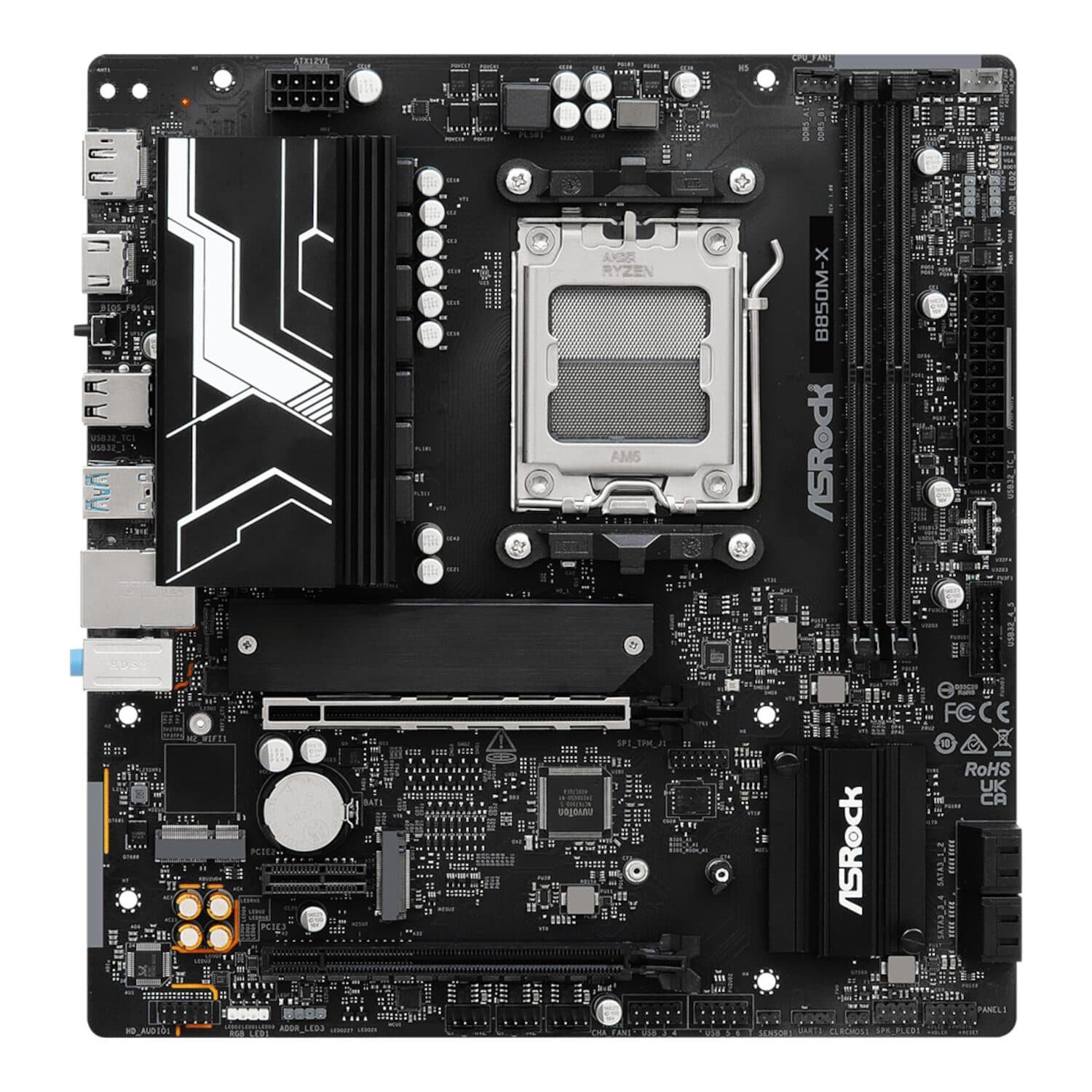 ASRock B850M-X WiFi AM5 Micro ATX Motherboard (DDR5, PCIe 5.0, Wi-Fi 6E) - view 4