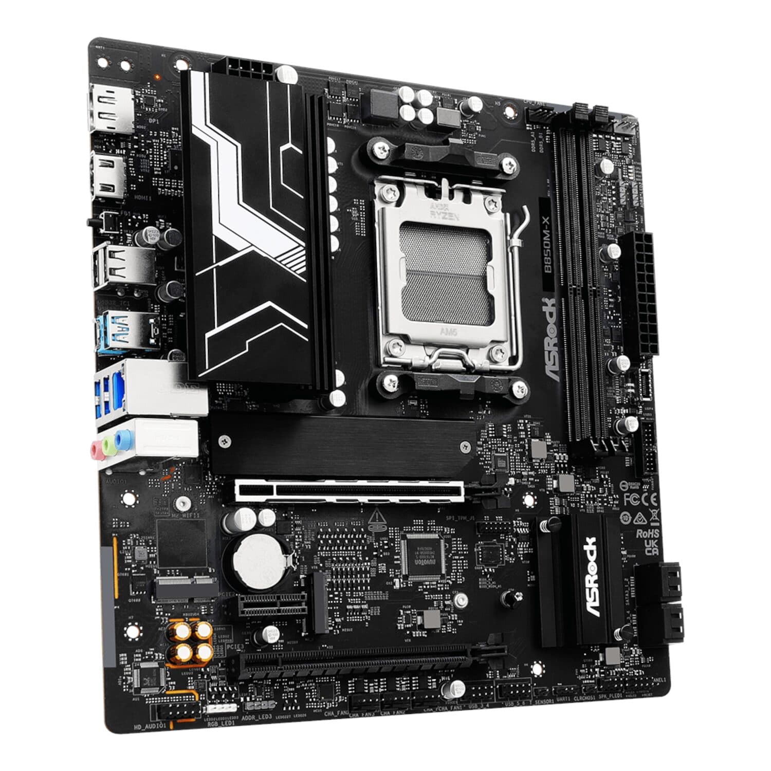 ASRock B850M-X WiFi AM5 Micro ATX Motherboard (DDR5, PCIe 5.0, Wi-Fi 6E) - view 3