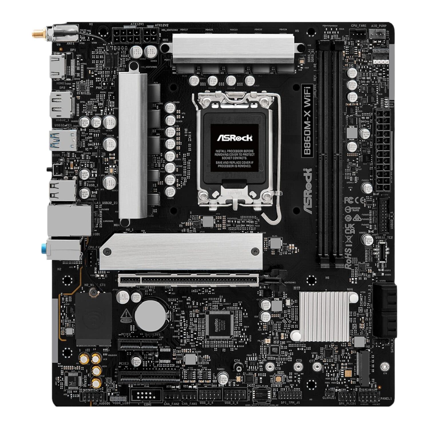ASRock B860M-X Micro ATX DDR5 Motherboard (PCIe 5 and Wi-Fi 6E) - view 2