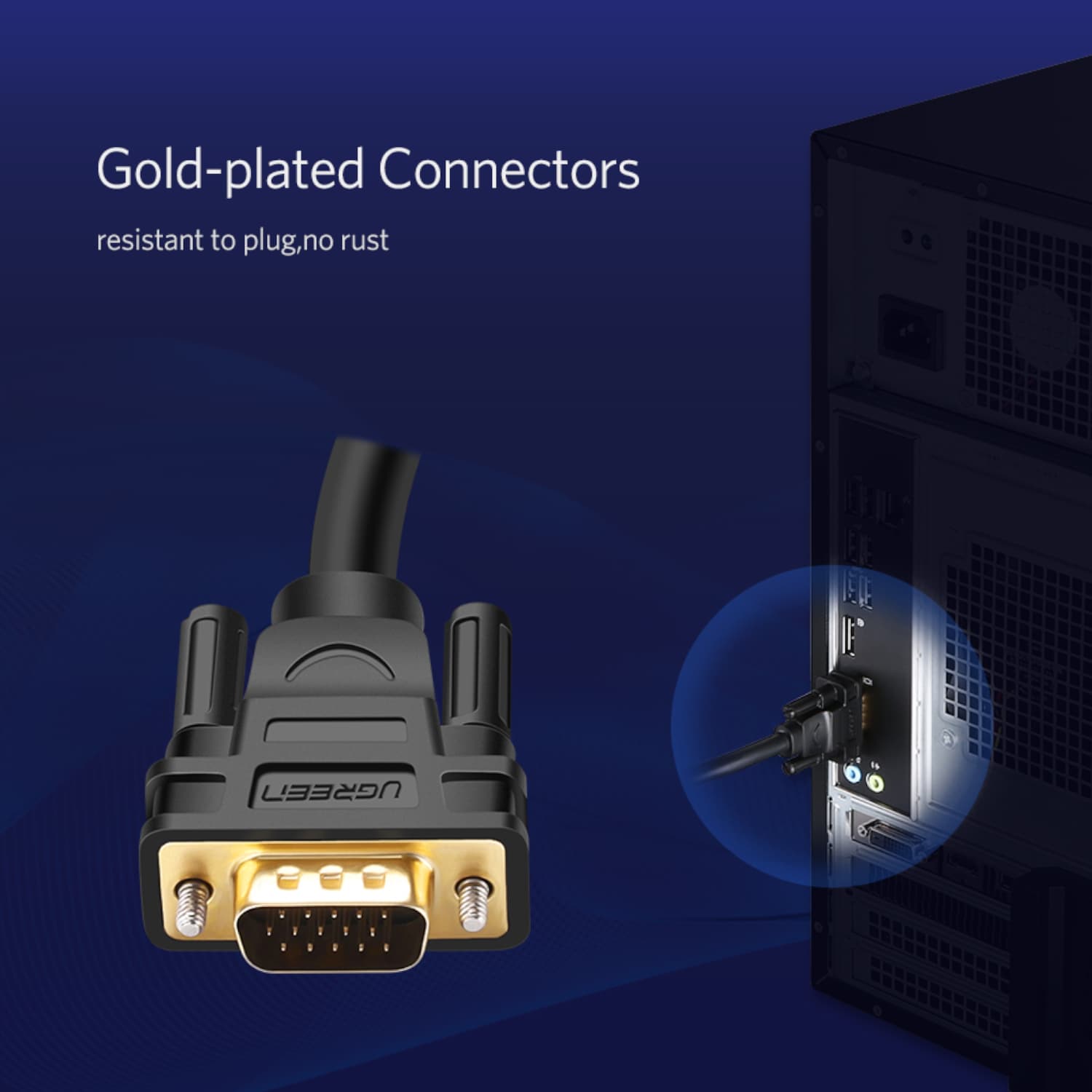 UGREEN VG101 VGA Male to Male Cable 3M - view 3