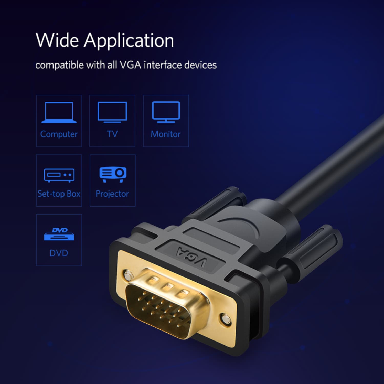 UGREEN VG101 VGA Male to Male Cable 3M - view 6