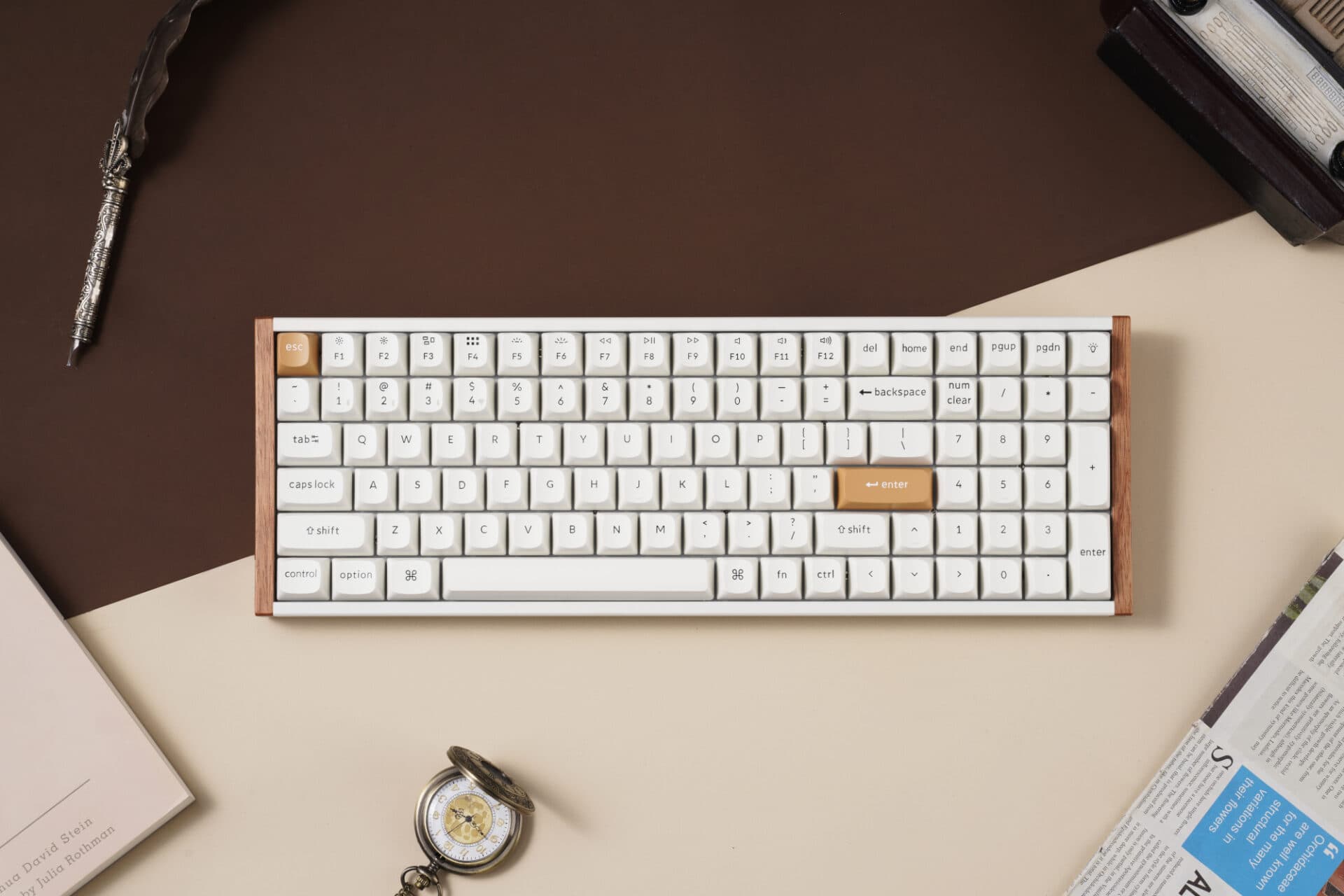 Keychron K4 HE 96% Magnetic Switch Hot-Swap RGB Wireless Keyboard – White (Wood + Aluminium) - view 5