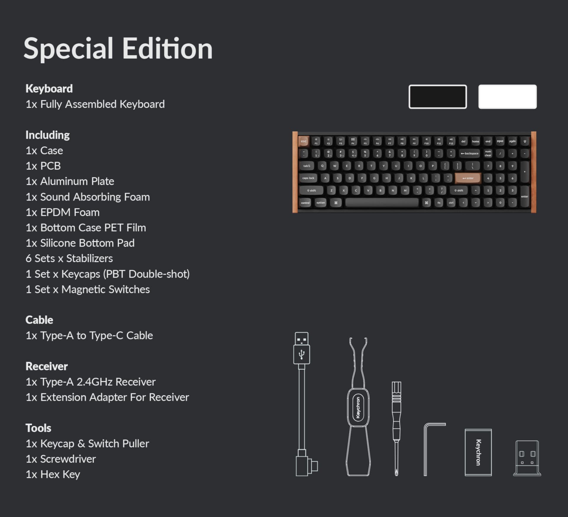 Keychron K4 HE 96% Magnetic Switch Hot-Swap RGB Wireless Keyboard – White (Wood + Aluminium) - view 6