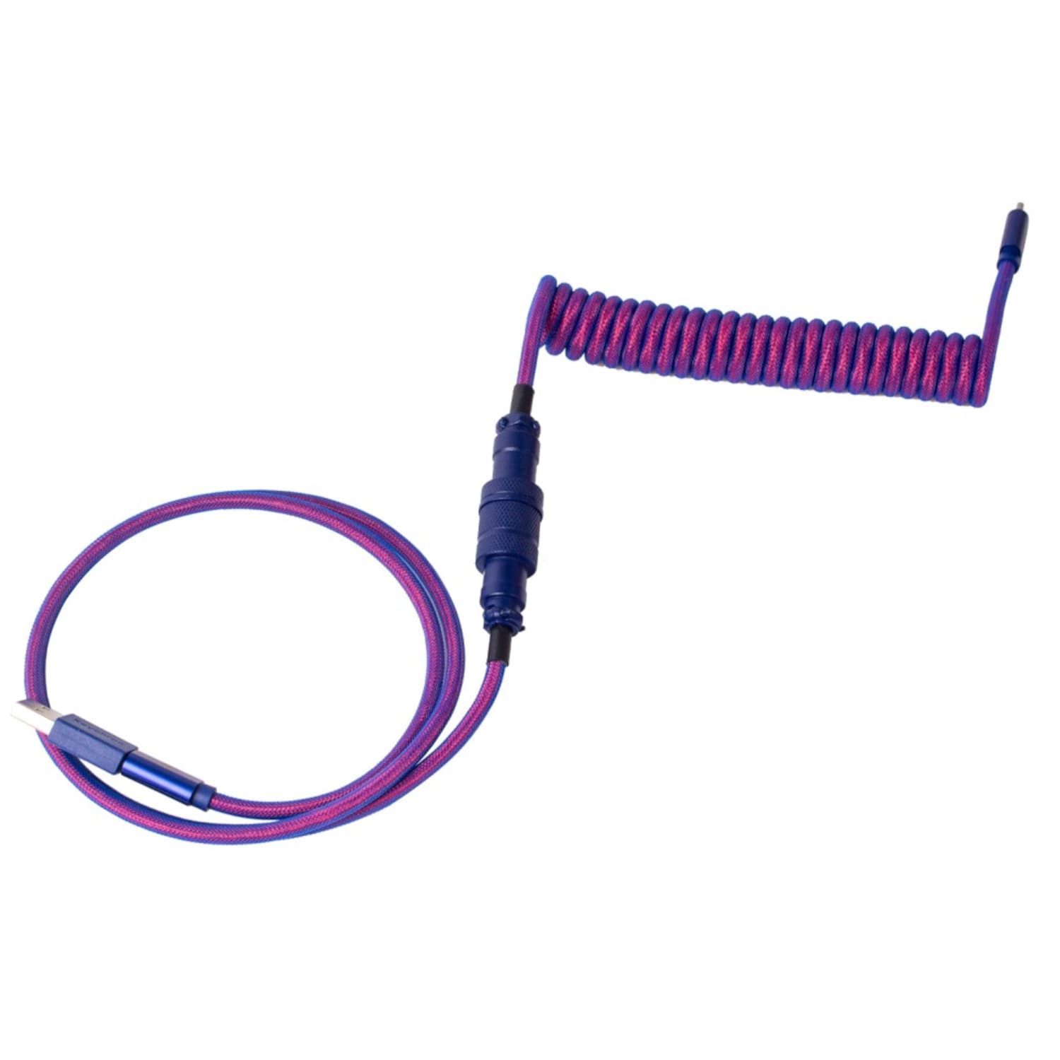 Keychron Premium Coiled Aviator USB Cable | Type-C + USB-A Adapter | Detachable Aviator Connector | 108 cm - view 2