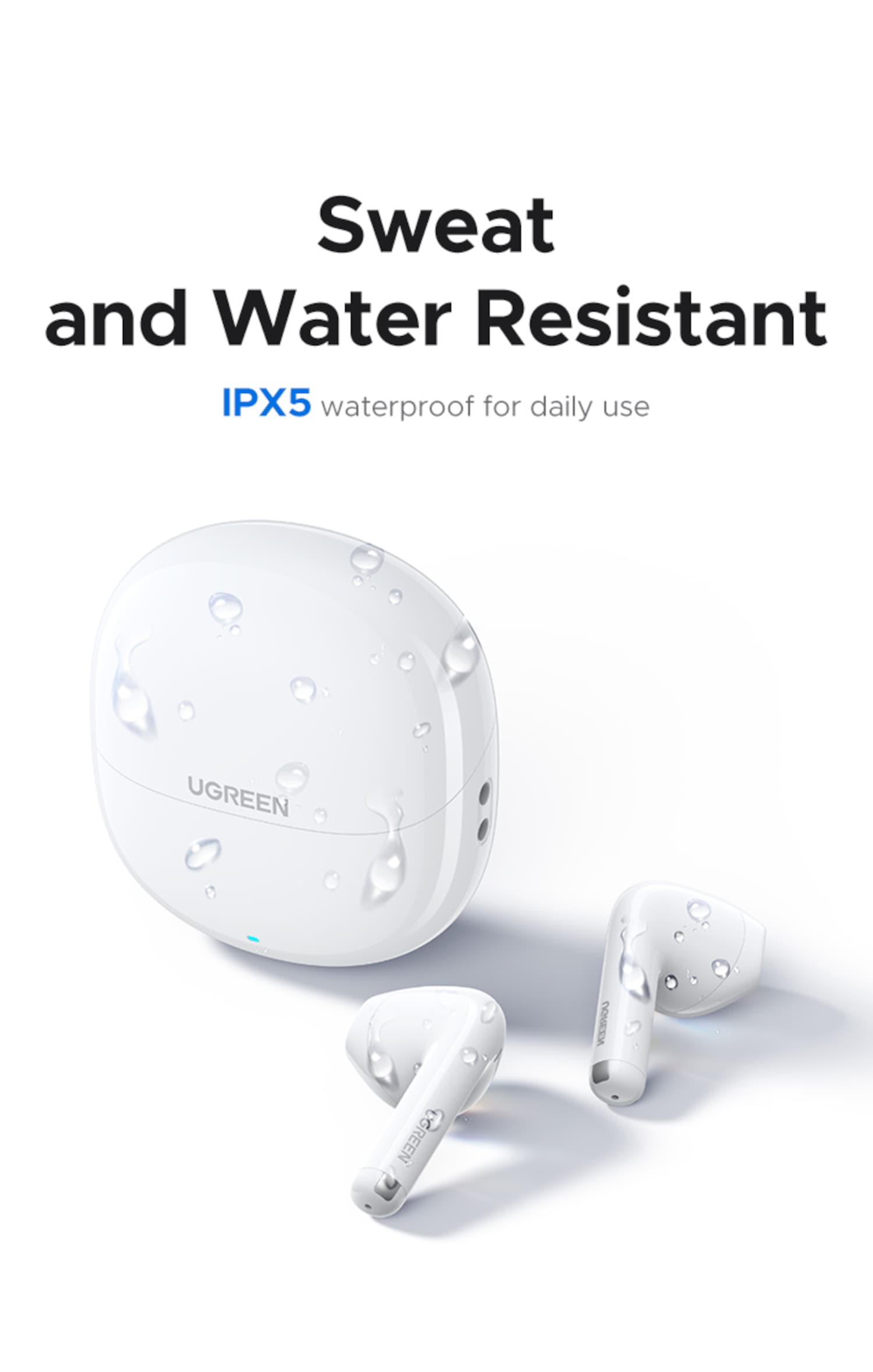 UGREEN Lightbuds Basic Earphones (Semi In-Ear)–White - view 3