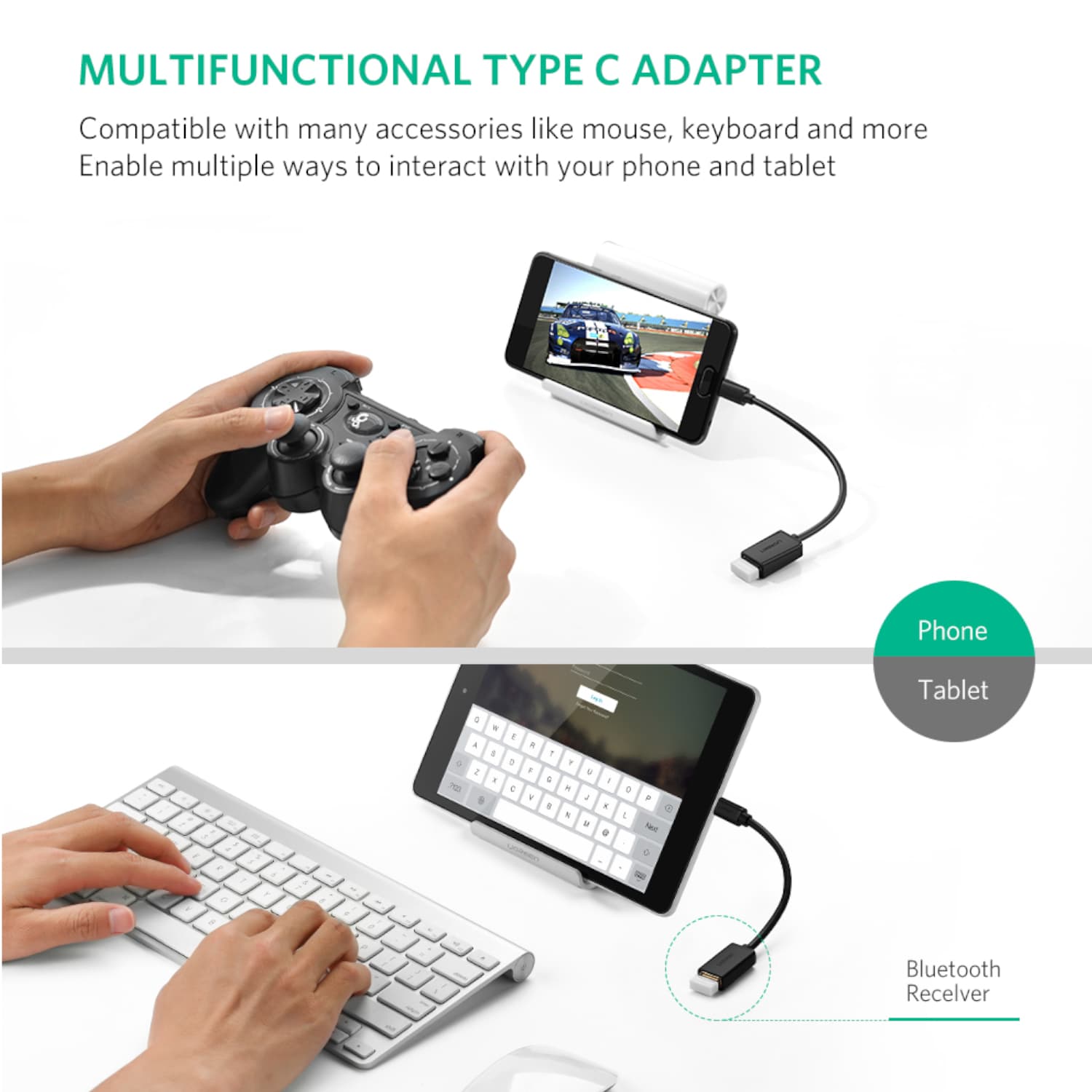 UGREEN Type-C to USB-A Adapter (Male to Female, 15cm)– Black - view 5