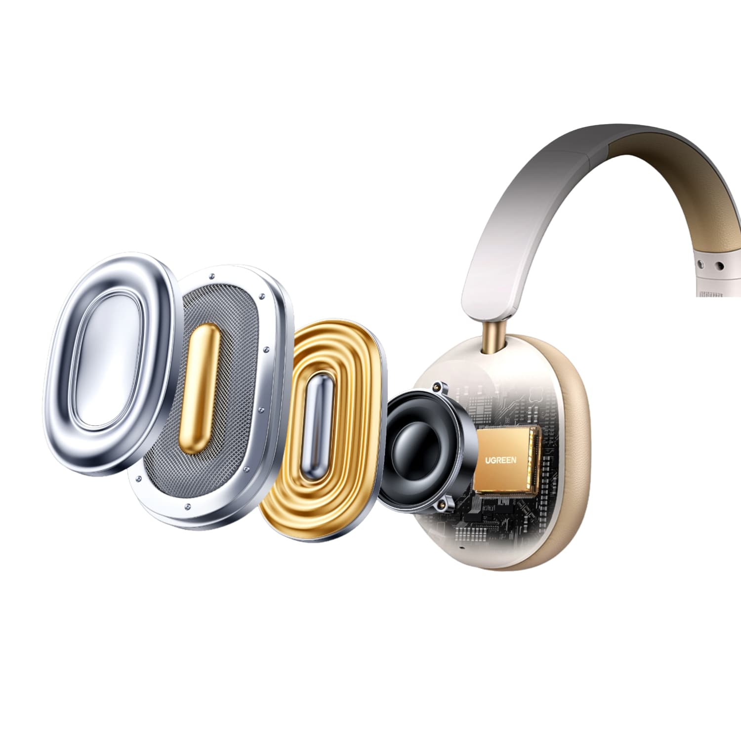 UGREEN HiTune Max 5C Hybrid ANC Headphones–White - view 3