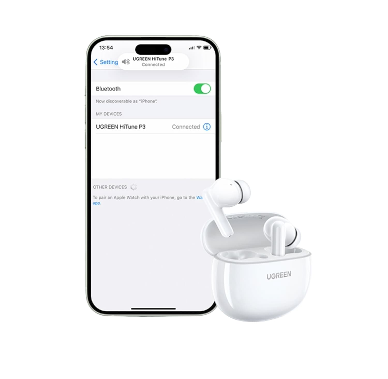 UGREEN HiTune P3 In-Ear Wireless Earbuds–White - view 4