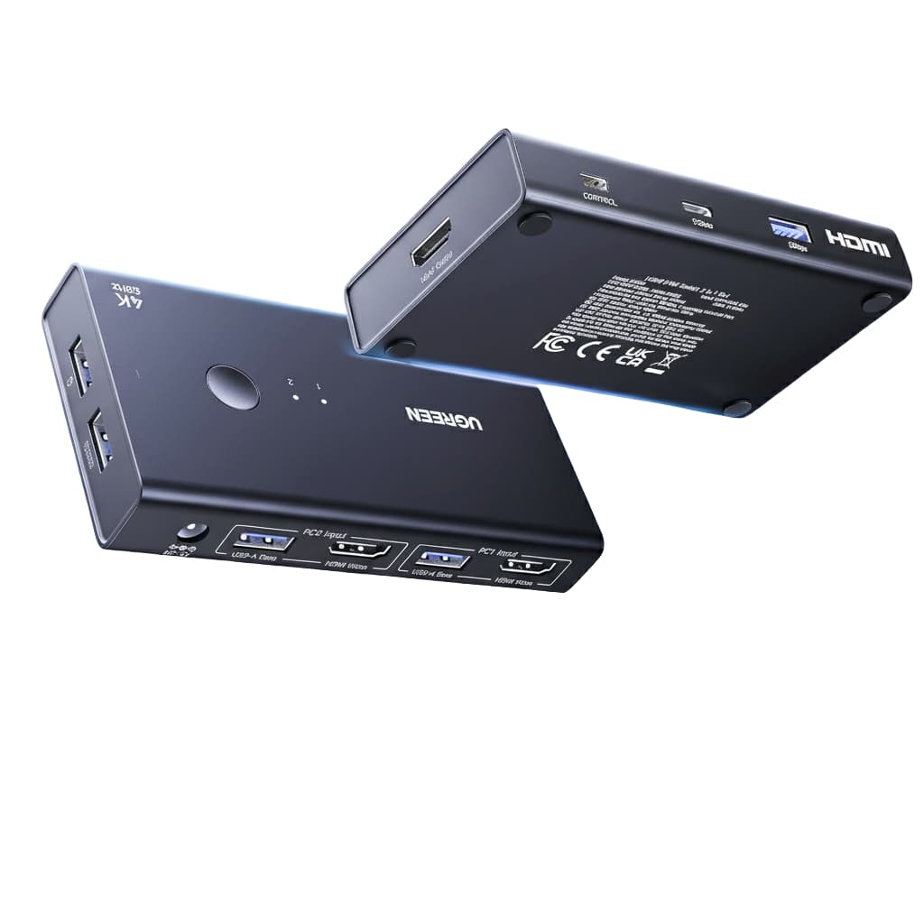 UGREEN 2-In-1 HDMI KVM Switch 4 USB Ports 4K@60Hz–Black - view 2