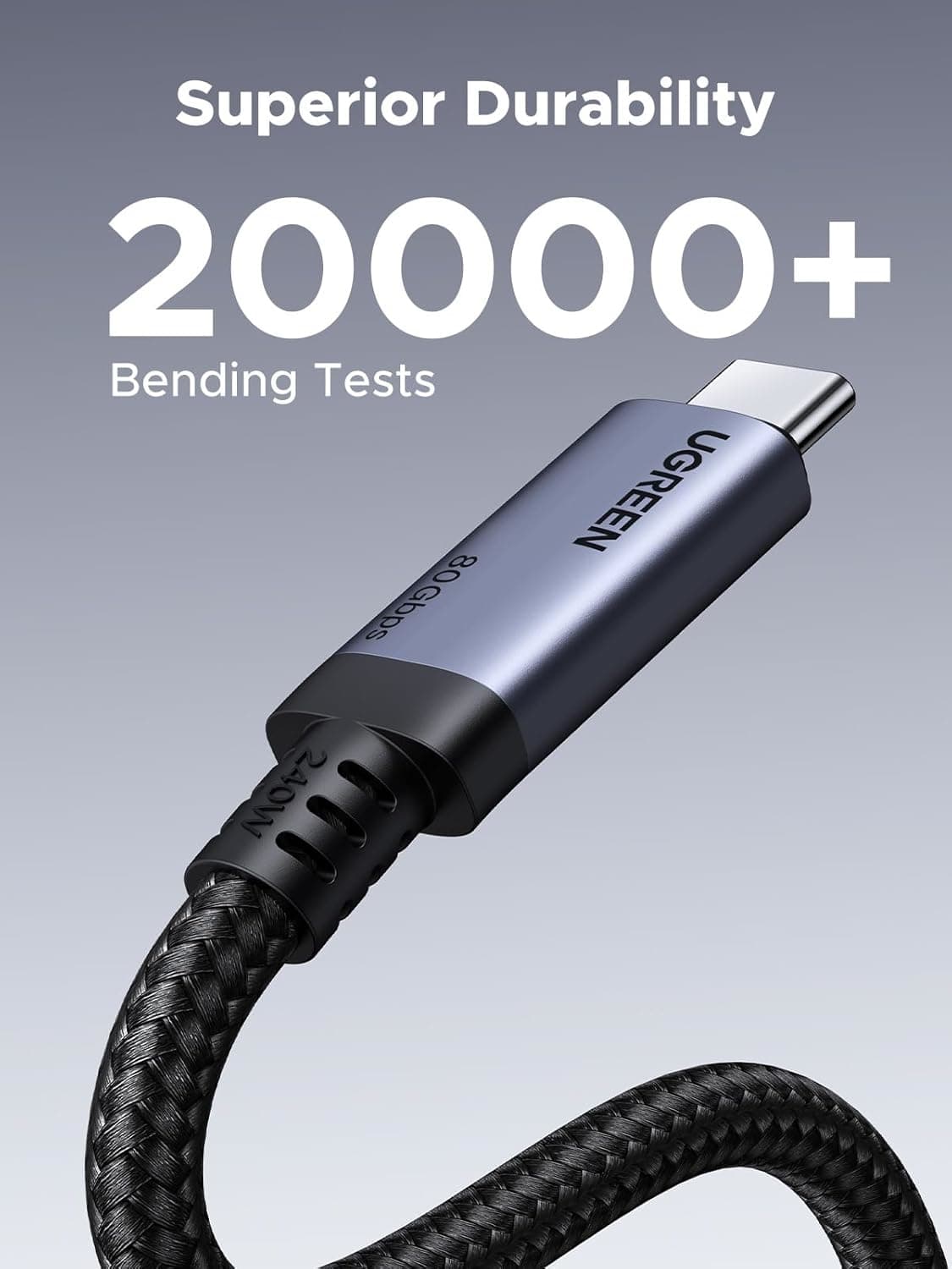 UGREEN USB4 Gen4 240W USB-C to USB-C Cable (Black) - view 2