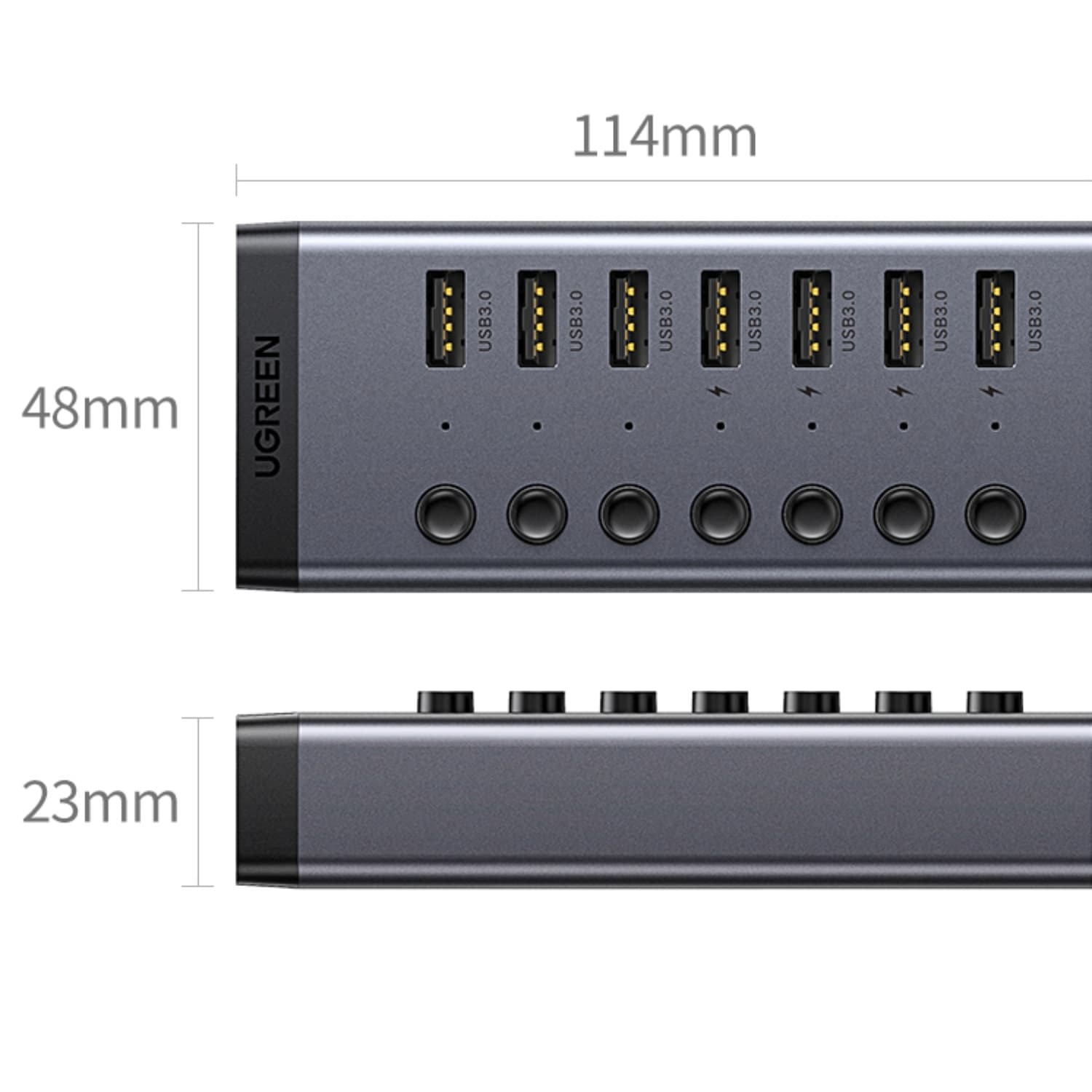 UGREEN 7 in 1 USB 3.0 Hub-Grey - view 4