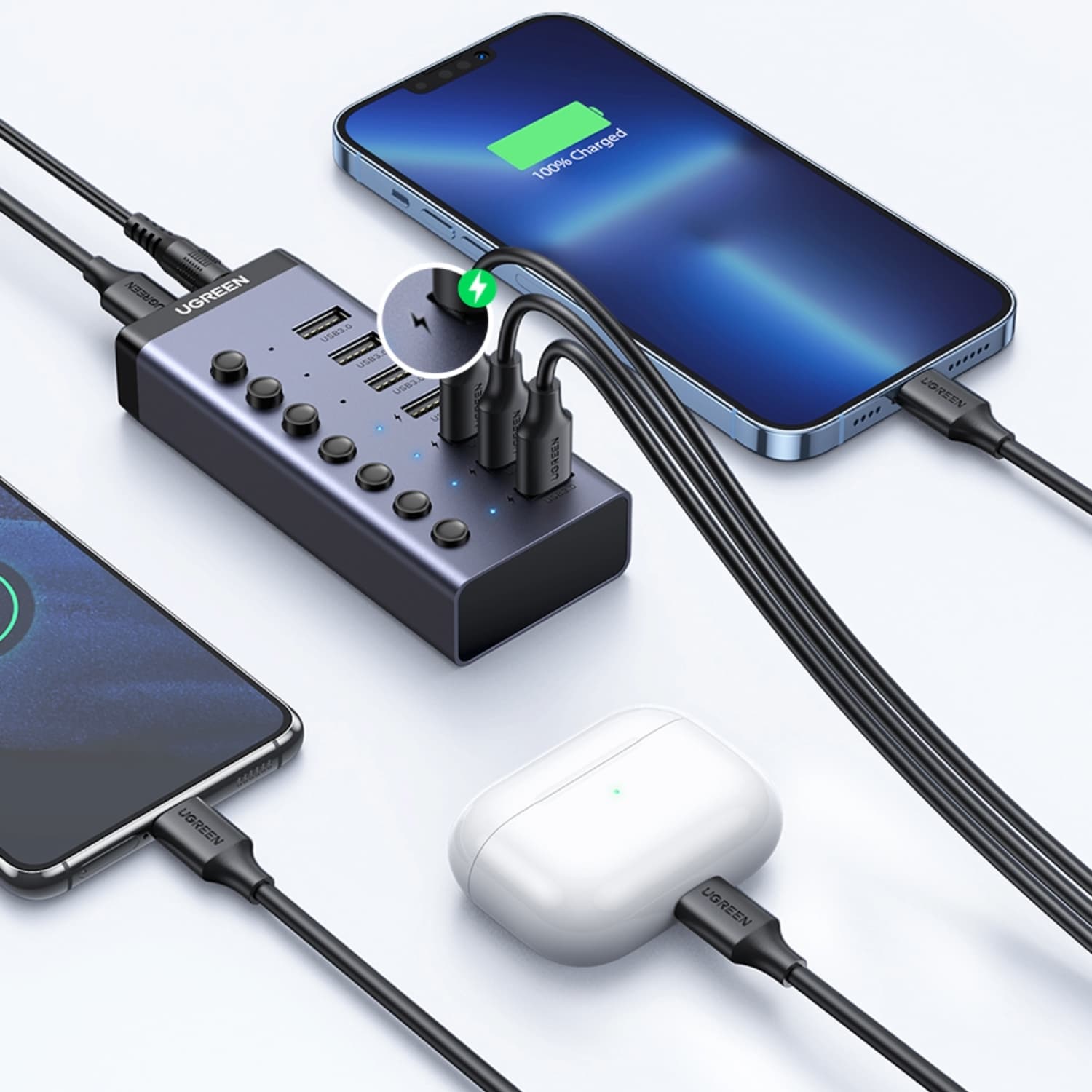 UGREEN 7 in 1 USB 3.0 Hub-Grey - view 5