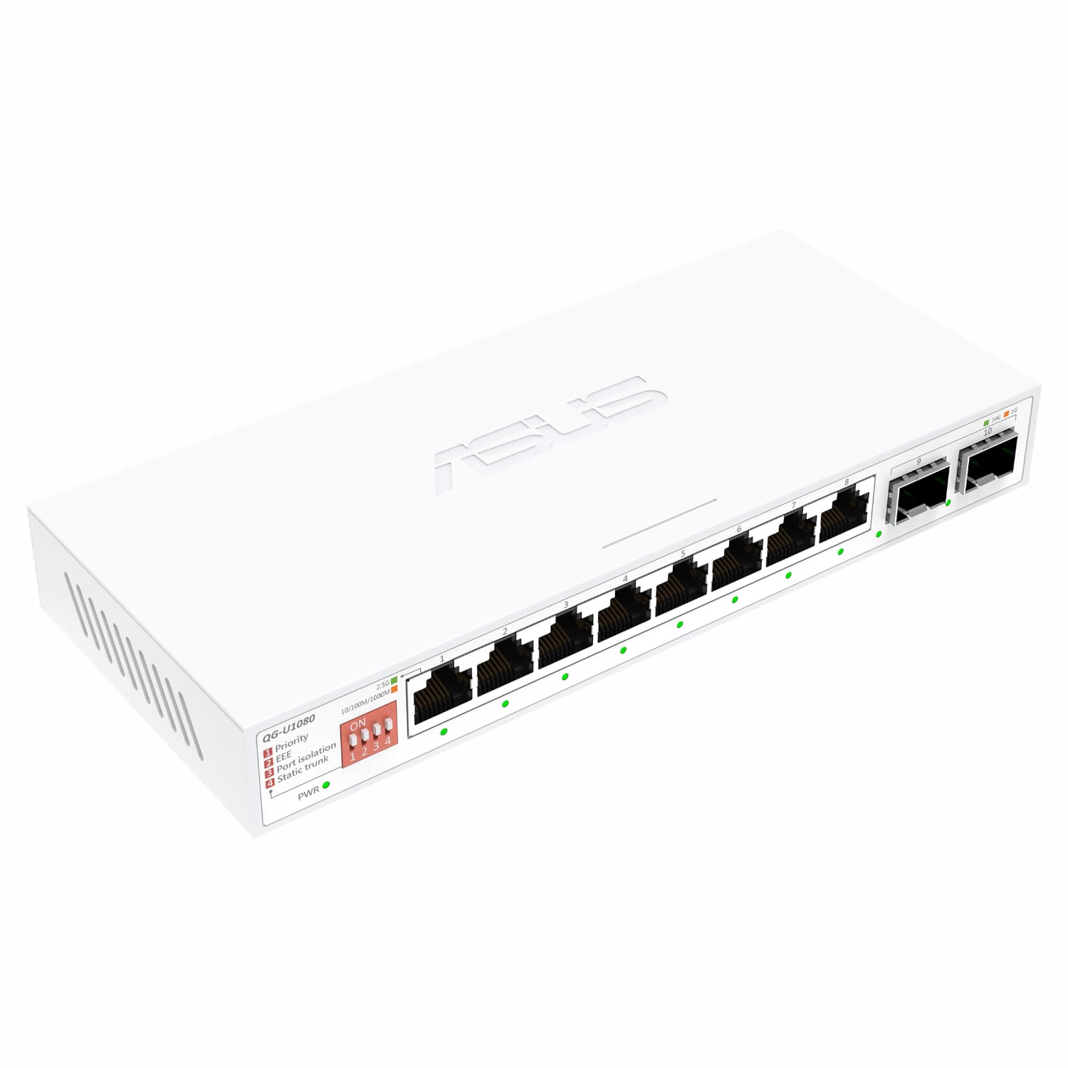 ASUS 8x2.5G + 2x10G SFP+ Unmanaged Network Switch- White