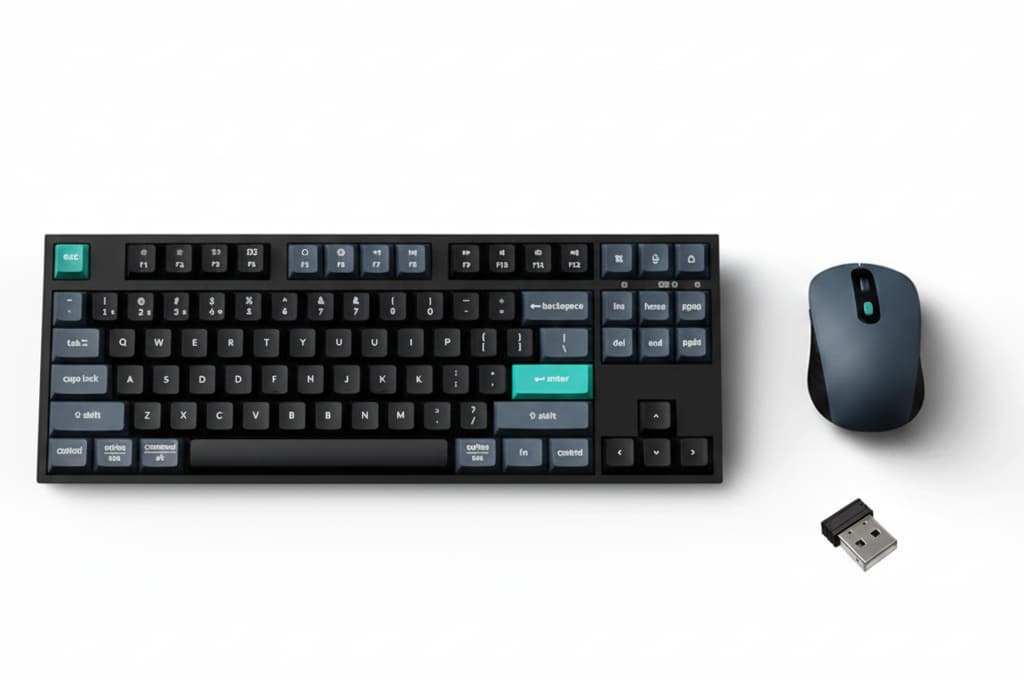 Keychron B33 80% TKL Wireless Keyboard and Mouse Combo – Black/Green