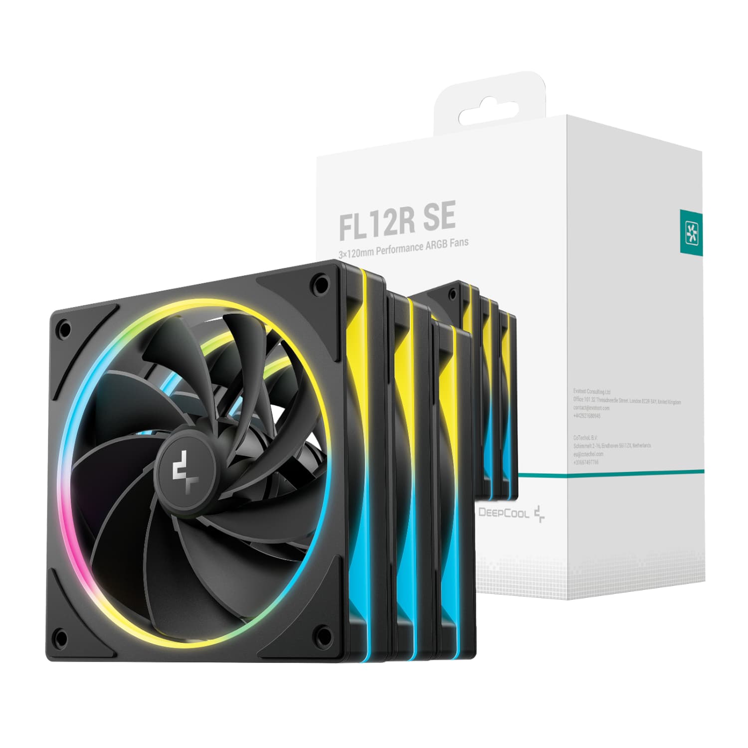 DeepCool FL12R SE 3-in-1 ARGB 120mm PWM 3 Fan Pack - Black